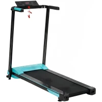 SPORTNOW Tapis Roulant Pieghevole 1-10 km/h con Controllo Gestuale e Inclinazione, Azzurro(m-1)