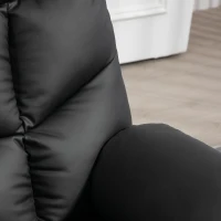 HOMCOM Manual Reclining Chair, Recliner Armchair with Swivel, Faux Leather, Footrest, Cup Holders, 86x93x102cm, Black(m-11)