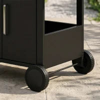 Outsunny Barbecue a Gás Portátil com 3 Queimadores 7,5 kW Termómetro Mesas Laterais Dobráveis Armário Grelha Aquecedora Chapa 125x57x110 cm Preto(m-12)