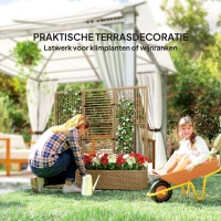 Outsunny Plantenbak Bloembak met Klimhulp, Weerbestendig, 103 cm x 103 cm x 29 cm, Zand(m-6)