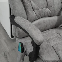 Vinsetto Heated 6 Points Vibration Massage Executive Office Chair, Adjustable Swivel Ergonomic High Back Desk Chair Recliner with Footrest, Grey(m-10)
