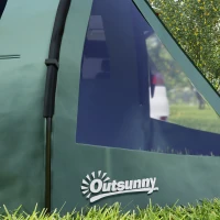 Outsunny Namiot kempingowy dla 3-4 osób, dwa pomieszczenia, okno siatkowe, zielony, 4,75 x 2,64 x 1,72 m(m-8)