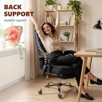 Vinsetto High Back Vibration Massage Office Chair with Footrest, Heated, Black(m-5)