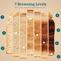HOMCOM 4 Slice Toaster with 7 Browning Levels, Bread Toaster with Removable Crumb Tray, Grey(m-5)