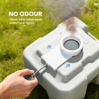 HOMCOM Przenośna toaleta kempingowa, maks. obciążenie 147 kg, 20L, do kempingu, wędrówek, podróży, wędkowania, 41,5 x 36,5 x 42 cm, szara(m-5)