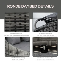 Outsunny rotan zonne-eiland 4-delig 230 cm x 145 cm x 80 cm(m-5)