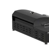 Outsunny Barbecue a Gás BBQ com 3 Queimadores 7,5 kW com Grelha Placa Prateleira Lateral Conversível Termómetro Preto(m-14)