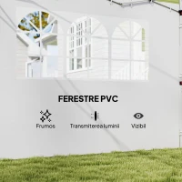 Outsunny Panouri Laterale pentru Foișor Pop-Up, 3x2m, Alb(m-6)