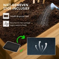 Outsunny Buitenzonnige bloembak, verplaatsbare plantenbak met verhoogd bed en latwerk, massief hout(m-5)