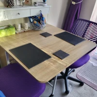 HOMCOM Six-Person Drop Leaf Dining Table - Natural/White(m-10)