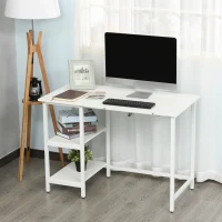 HOMCOM Table à Dessin Bureau inclinable Design Contemporain dim. 110L x 55l x 76H cm 2 étagères Panneaux Particules métal Blanc(m-10)