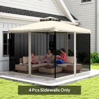 Outsunny 302 x 207cm Universal Replacement Mesh Sidewall Netting for Patio Gazebos and Canopy Tents, (Sidewall Only) Beige(m-2)