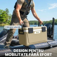 Outsunny cutie frigorifică auto picnic răcitoare portabile frigider băuturi reci călătorie ladă frigorifică congelator rigid bere 40L(m-9)