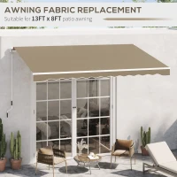 Outsunny Replacement Awning Fabric - Valance with Soft Waves - High-density Polyester 280 g/m² UV-resistant size 3.82L x 2.4l (projection) m beige(m-6)