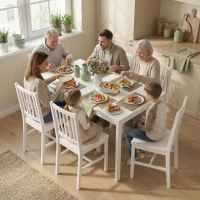 HOMCOM Masă de Sufragerie Extensibilă 80-120 cm pentru 4-6 Persoane, Masă Economisitoare de Spațiu cu Extensie Glisantă, Natural(m-8)