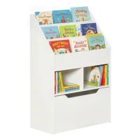 HOMCOM Kinderregal mit Schublade Standregal Bücherregal Dekoregal mit Fächer Weiß 60 x 29,9 x 90 cm(m-11)