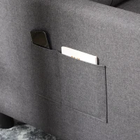 HOMCOM Fauteuil convertible 1 place 3 en 1 dossier réglable en 3 positions oreiller inclus 2 poches latérales 69x82x85cm gris(m-8)