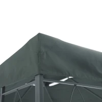 Outsunny 3x4m Gazebo Canopy Replacement Cover, 2 Tier Top Roof UV Cover Garden Patio Outdoor Sun Awning Shelters, Charcoal Grey (TOP COVER ONLY)(m-8)