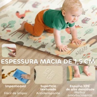 AIYAPLAY Tapete de Atividades para Bebé Dobrável e Reversível 196x176 cm Tapete de Brincar para Bebé XPE Dupla Face Impermeável Multicolor(m-6)