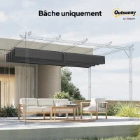 Outsunny Toile de toit de rechange pour pergola toile de remplacement protection solaire Anti-UV 30+ pour pergola de 3 x 2 m(m-9)