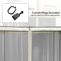 Outsunny 302 x 207cm Universal Replacement Mesh Sidewall Netting for Patio Gazebos and Canopy Tents, (Sidewall Only) Beige(m-5)