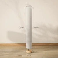 HOMCOM Lampadaire sur pied de salon avec abat-jour en lin, interrupteur à pied, 2 x douille E27, 120 cm, beige(m-3)