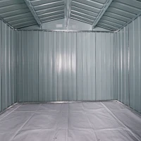 Outsunny 8 x 6ft Galvanised Steel Shed, with Double Door - Light Grey(m-7)
