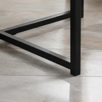 HOMCOM Round concrete-effect coffee table in wood and metal - Ø 80 x 45 cm - crossed base(m-9)