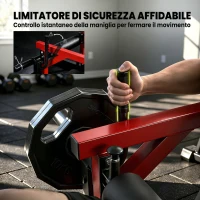 SPORTNOW Macchina per Hip Thrust con Pedana Regolabile, Capacità 270 kg e Porta Pesi, Rosso(m-5)