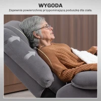 HOMCOM Elektryczny Fotel do Telewizora z Pomocą Wstawania, Funkcją Ciepła i Masażu, Pilotem i Kieszenią Boczną, Ciemnoszary(m-7)