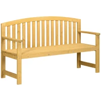 Outsunny 2 Seater Wooden Garden Bench with Armrest, Outdoor Furniture Chair for Park or Balcony, Orange(m-11)