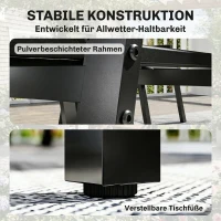 Outsunny Gartenmöbel Set Sitzgruppe 7-teilig Tisch mit 6 Atmungsaktiven Stühlen Hoche Rückenlehne Lamellendesign Holzoptik(m-6)