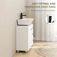 HOMCOM Bathroom Under-Sink Cabinet with Cupboard, Shelves and Drawers, White(m-7)