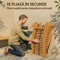 Outsunny Set de 2 Balansoare de Exterior, Șezlonguri Pliabile Ergonomice din Lemn de Acacia, Natural.(m-5)