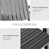 Outsunny 2-Seater Wooden Garden Furniture Bench - Antique Loveseat Chair and Table Conversation Set for Yard, Lawn, Porch, Patio, Grey(m-7)