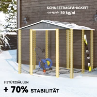 Outsunny Geräteschuppen aus Metall, wetterfest & rostfrei, abschließbar,  2,40 x 2,06 x 1,98 m, Hellgrau(m-5)