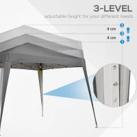 Outsunny Garden Canopy 3x3m Pop-up Folding Tent Steel Waterproof Polyester UV-Resistant with Carry Bag Gray(m-7)