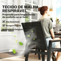 Outsunny Conjunto de Mesa e Cadeiras Jardim de 7 peças com Mesa com Tampo de Ripas Efeito Madeira 6 Cadeiras Preto(m-5)