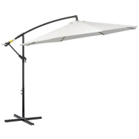 Outsunny 3M Banana Umbrella Parasol-Cream White(m-11)