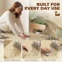 HOMCOM Masă Pliabilă pentru 6 Persoane cu 2 Sertare și 4 Rafturi(m-7)