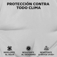 Outsunny Juego de 2 Cojines para Tumbonas 180x55 cm Cojines para Sillas de Jardín Gruesas UPF30+ con 4 Cintas Gris Claro(m-5)