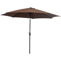 Outsunny Patio Umbrella Garden Parasol Outdoor Steel,3x2.45m Coffee(m-11)