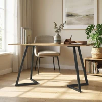 HOMCOM Conjunto de 4 Pernas de Mesa Quadradas Industriais para Móveis com Pés Ajustáveis 43x3x72 cm Preto(m-4)