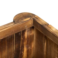 Outsunny Planter on Legs Flower Box dim. 70L x 35l x 30H cm Half-log Legs Slatted Pine Wood-look Body Carbonization-treated(m-8)
