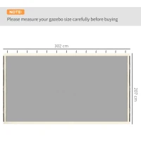 Outsunny 302 x 207cm Universal Replacement Mesh Sidewall Netting for Patio Gazebos and Canopy Tents, (Sidewall Only) Beige(m-3)