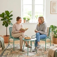 Outsunny Set Bistrò Rattan 3 Pezzi: 2 Sedie, Tavolo Rotondo Giardino, Verde.(m-9)