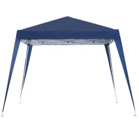 Outsunny 3x3m Pop-up Garden Canopy Foldable Tent Steel Waterproof Oxford Polyester UV-Resistant with Carry Bag Blue(m-1)