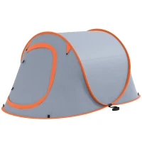 Outsunny Two-Man Pop-Up Dome Tent, with Accessories - Grey(m-11)