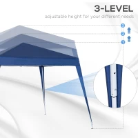 Outsunny 3x3m Pop-up Garden Canopy Foldable Tent Steel Waterproof Oxford Polyester UV-Resistant with Carry Bag Blue(m-7)