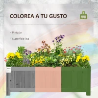 Outsunny Jardinera de Madera Plegable Jardinera Elevada para Cultivos Verduras Flores en Patio Balcón Terraza 70x30x25 cm Gris(m-6)